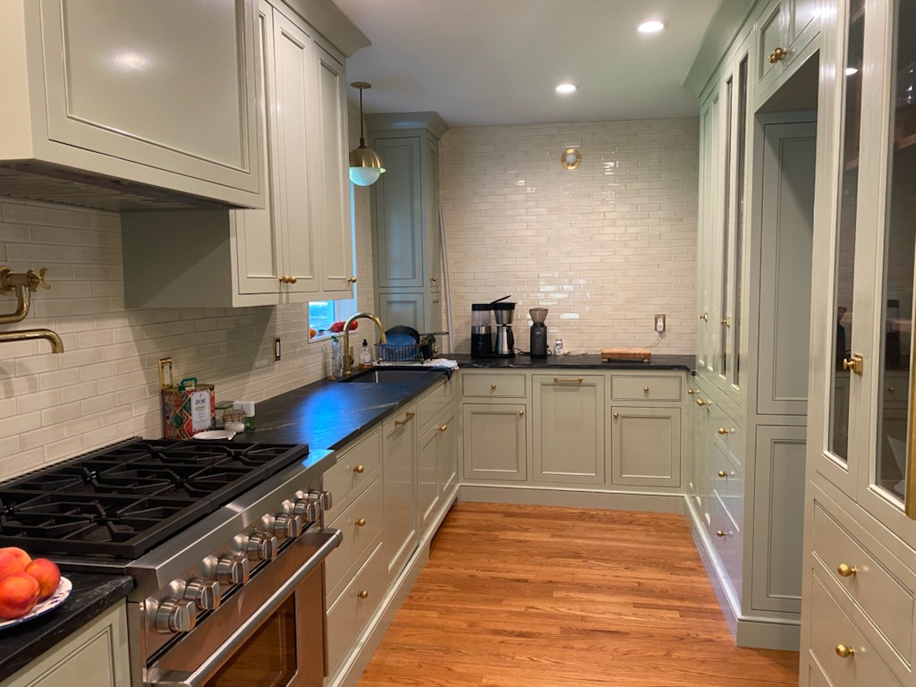 Mint green kitchen